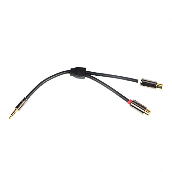 Vaizdas Aux įėjimo adapteris jack 3.5mm  kištukas - 2 RCA lizdas                                                                                              