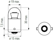 Picture of Bosma lempute BA15s, 5W, 18X37 itampa: 6 V                                                                                                            