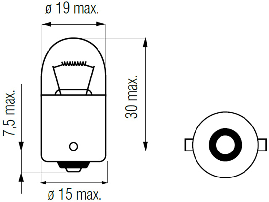 Picture of Bosma lempute BA15s, 10W, R10W                                                                                                                        