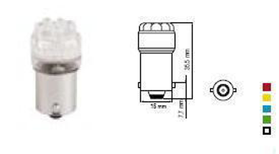 Vaizdas Bosma lemputė BA15s, balta, šviesos diodai                                                                                                            
