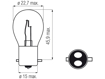 Picture of Bosma lempute BAX15d, 15/15W itampa: 6 V                                                                                                              