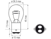 Изображение Bosma lempute BA15d, 21/5W, 25X47 itampa: 6 V                                                                                                         