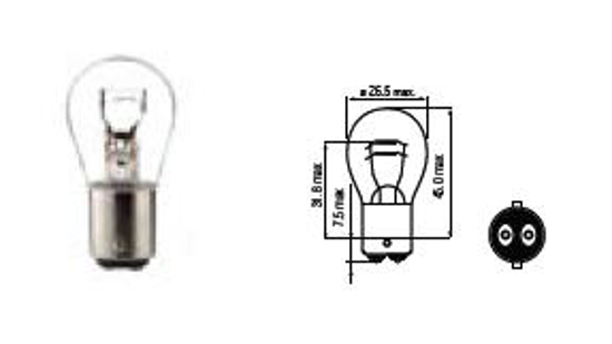 Picture of Bosma lempute BAY15d, 12V, 21/5W                                                                                                                      