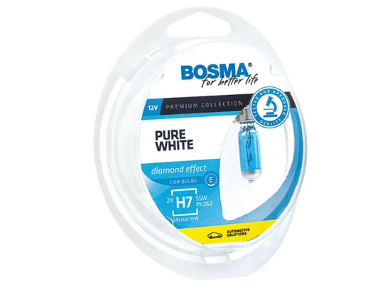 Изображение Bosma lempute H7, 55W, 12V, PX26d komplektas (balta)                                                                                                  