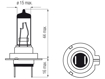 Picture of Bosma lempute H7, 55W, 12V, PX26d komplektas (auks.)                                                                                                  