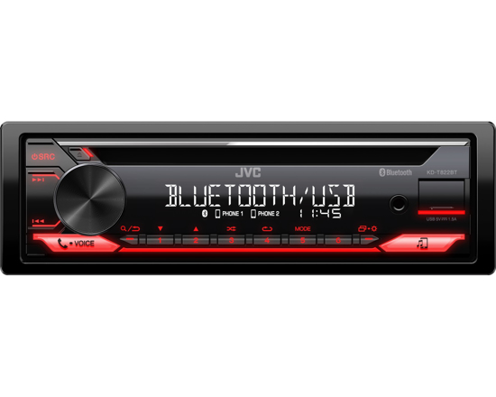 JVC, KD-T822BT CD/USB MP3/WMA automagnetola su AUX iejimu   